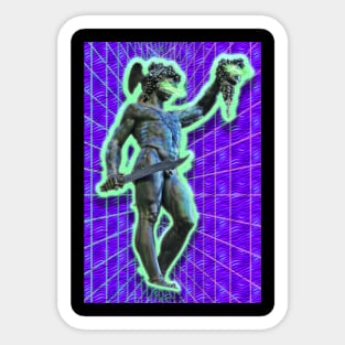 Vaporwave Perseus and Medusa Sticker